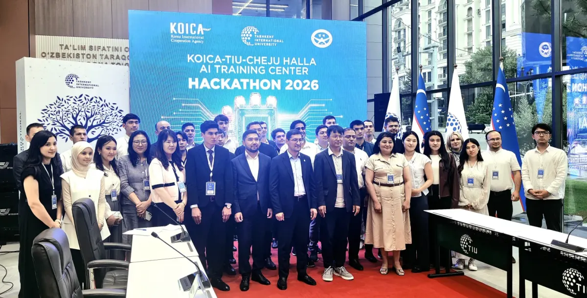 Graduates and instructors at the 2026 AI for Uzbekistan hackathon